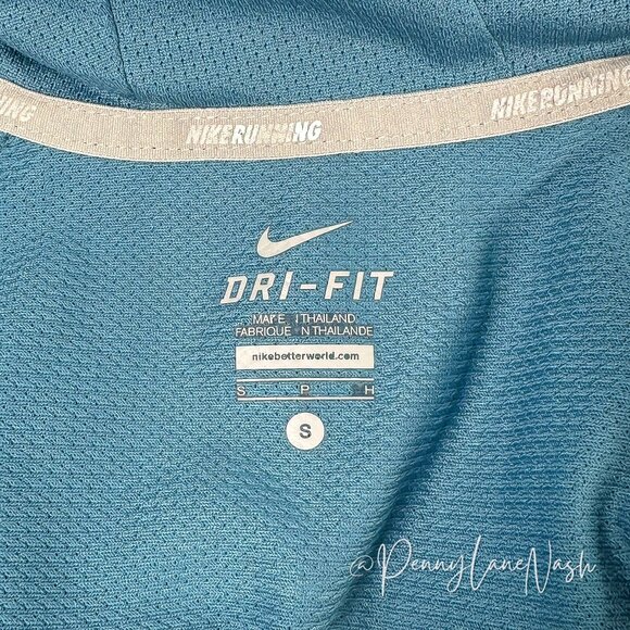 Nike Running Fanatic Dri Fit Full Zip Hoodie Size S Blue - Picture 3 of 9